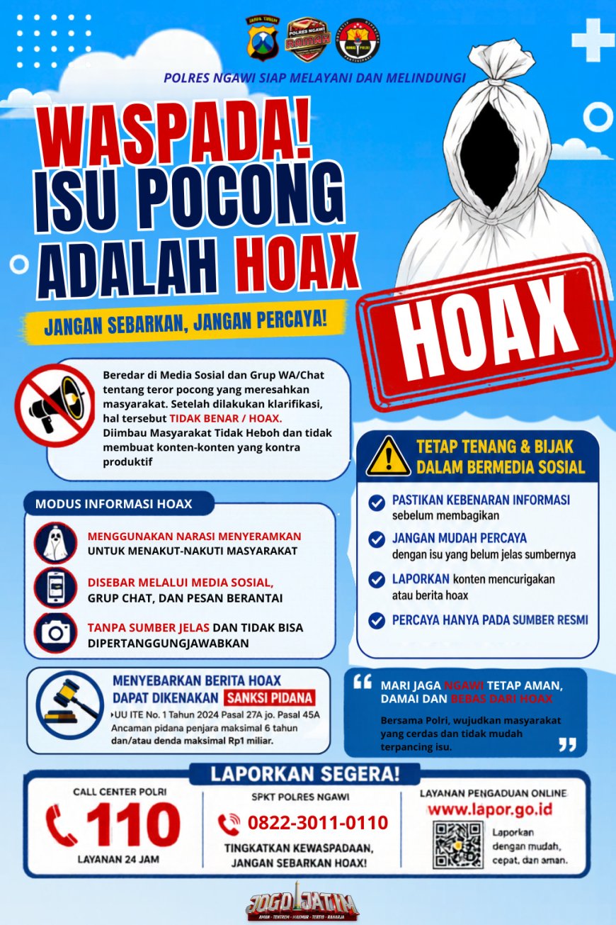 Polres Ngawi Pastikan Teror Pocong Jadi - jadian Tidak Benar