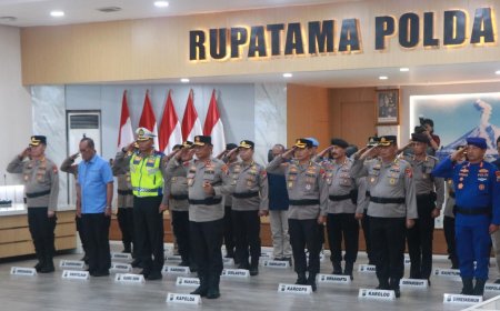Jelang Hari Bhayangkara ke-80, Polda Jatim Ikuti Upacara Pemuliaan Nilai-Nilai Tribrata