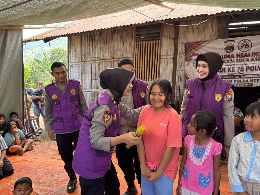 Tim Trauma Healing Polda Jatim Bantu Pulihkan Warga Terdampak Gempa NTT