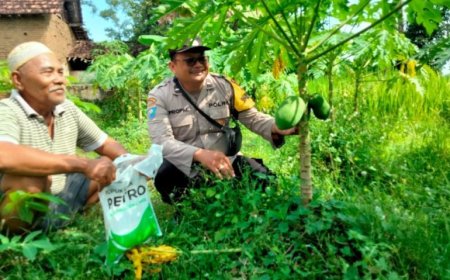 Bhabinkamtibmas Desa Dagangan Ajak Warga Manfaatkan Pekarangan Dukung Ketahanan Pangan Nasional