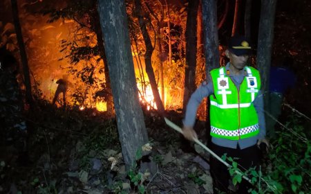 Polres Magetan Tingkatkan Mitigasi Karhutla di Musim Kemarau, Larang Warga Membakar Lahan