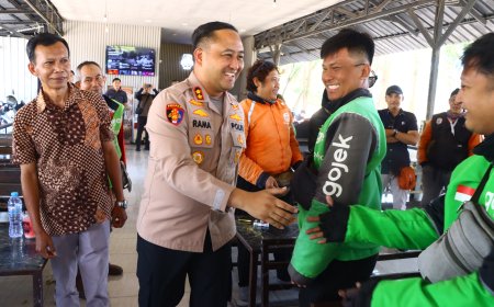 Bangun Sinergi, Kapolres Gresik Gelar Dialog Interaktif dan Bagi Bansos ke Driver Ojol