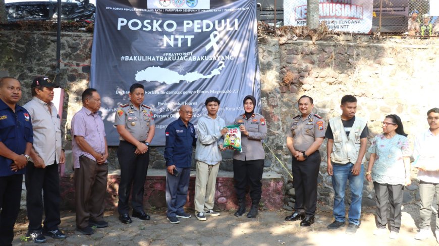 Polresta Malang Kota Kirim Bantuan Logistik Kemanusiaan Gandeng JKJT di Posko Peduli NTT