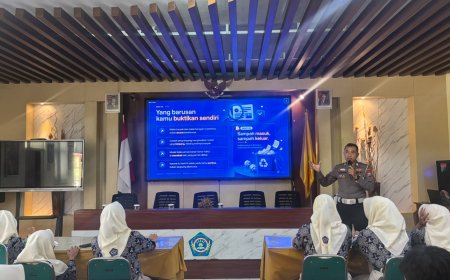 Polres Madiun Sosialisasikan Pemanfaatan Teknologi AI kepada Pelajar SMKN 1 Wonoasri