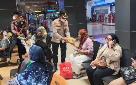 Polresta Bandara Soetta bersama Otoritas Bandara Berbagi Snack dan Minuman Gratis di Terminal 2
