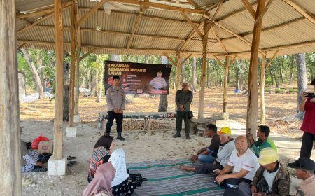 Antisipasi Karhutla, Polres Gresik Gencarkan Sosialisasi di Hutan Panceng