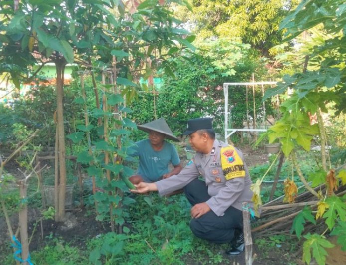 Dukung Ketahanan Pangan Nasional, Bhabinkamtibmas Bangunsari Ajak Masyarakat Manfaatkan Pekarangan Rumah