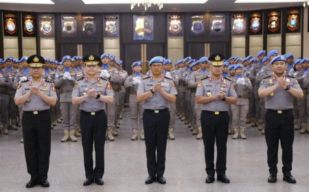 Wakapolri Pimpin Upacara Purna Tugas FPU 7 Minusca, 140 Personel Terima Penghargaan
