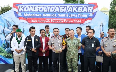 Momentum Sumpah Pemuda, 5.000 Mahasiswa dan Santri Gelar Konsolidasi Akbar di Mapolda Jatim