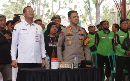Perkuat Sinergi Polisi Bersama Masyarakat, Polres Pasuruan Gandeng Ratusan Ojol Sukseskan 'Jogo Omah'